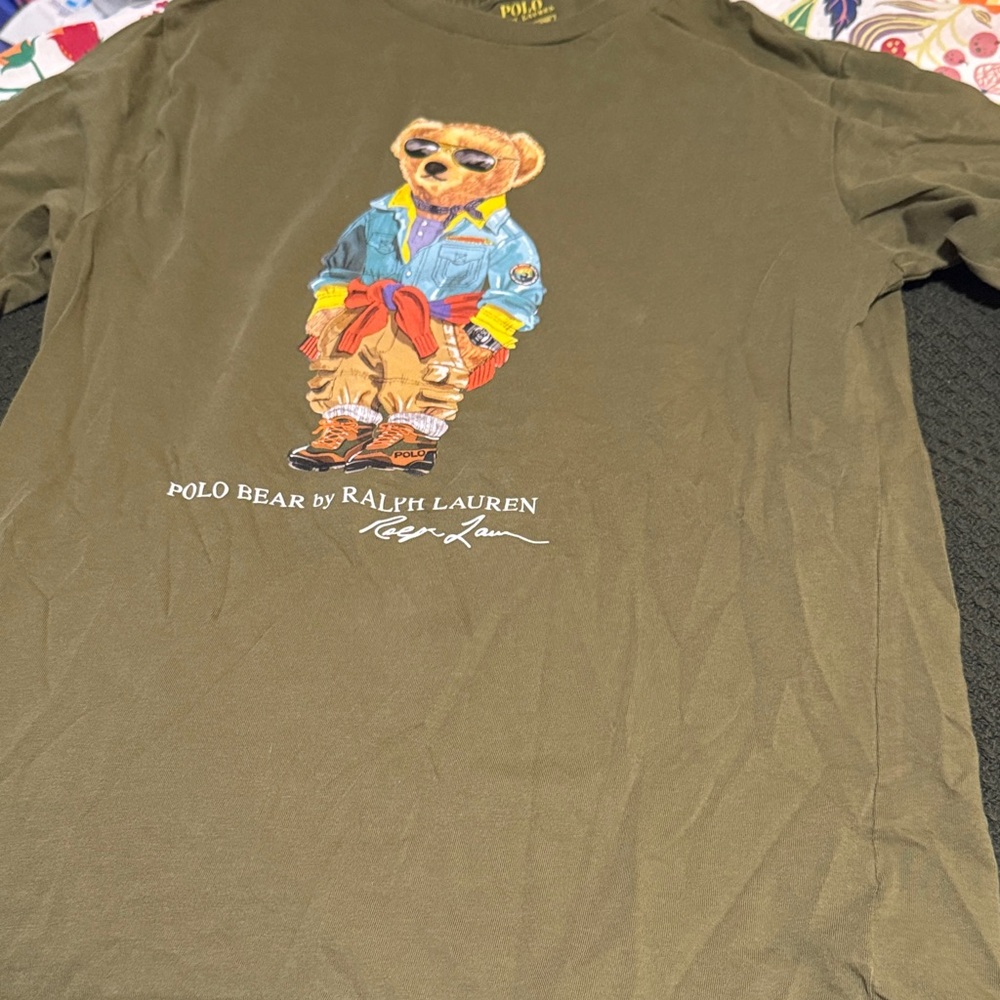 Polo by Ralph Lauren Khaki Bear Graphic Tee